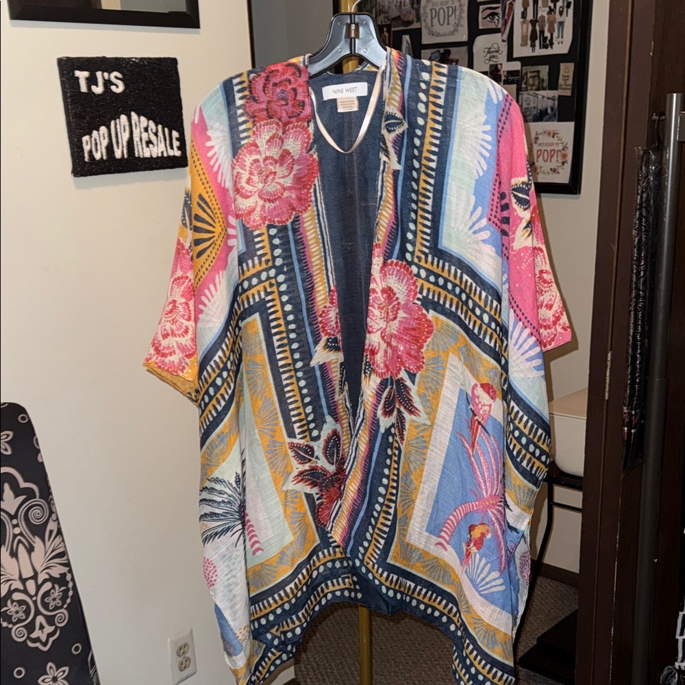 Nine West Multicolor Floral Kimono